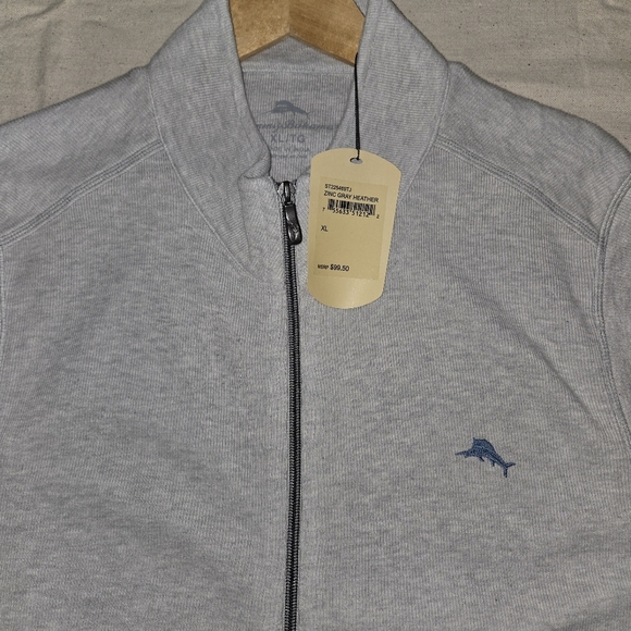 New Tommy Bahama Mens Xl Gray Zip-Up Vest - Picture 8 of 13